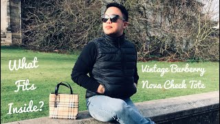 What Fits Inside | Vintage Burberry Nova Check Tote