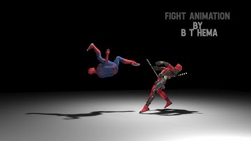 Spiderman Vs Deadpool | student Animation | Fight animation | B T Hema