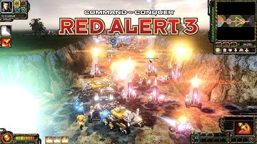 Command and Conquer Red Alert 3 Tech Shuffle MOD Bottleneck Map Gameplay 3v3 Brutal AI
