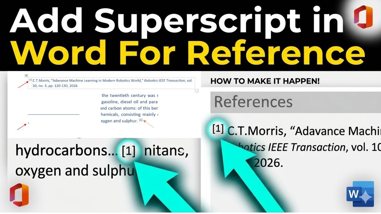 How To Add Superscript in Word For Reference | Superscript Reference ...