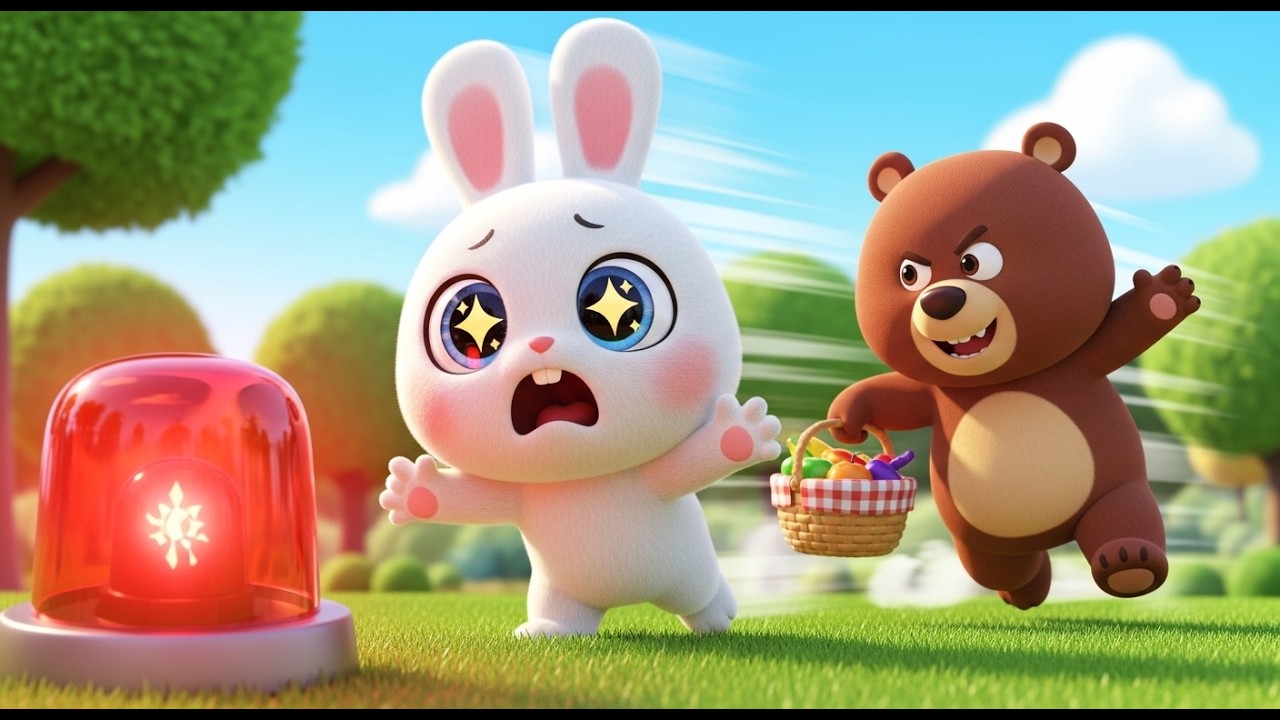 Naughty Bear Took Rabbit’s Picnic! 🐻🧺 Emergency in the Park! 🚨 | Bunny Cartoon Adventure