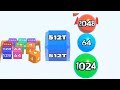 Jelly run 2048 vs Ball rolling run 2048 gameply jelly Chain Cube run merge 1024 512t