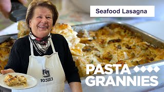 Mirella makes a delicious seafood lasagna! | Pasta Grannies