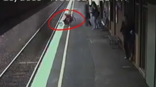 Baby Stroller Rolls into Path of Train