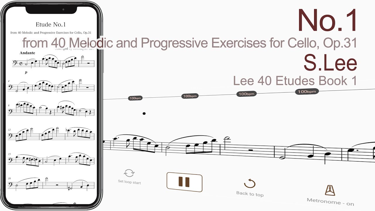 No.1 from 40 Melodic and Progressive Exercises for Cello, Op.31 | S.Lee【 Cello Sheet Music 】