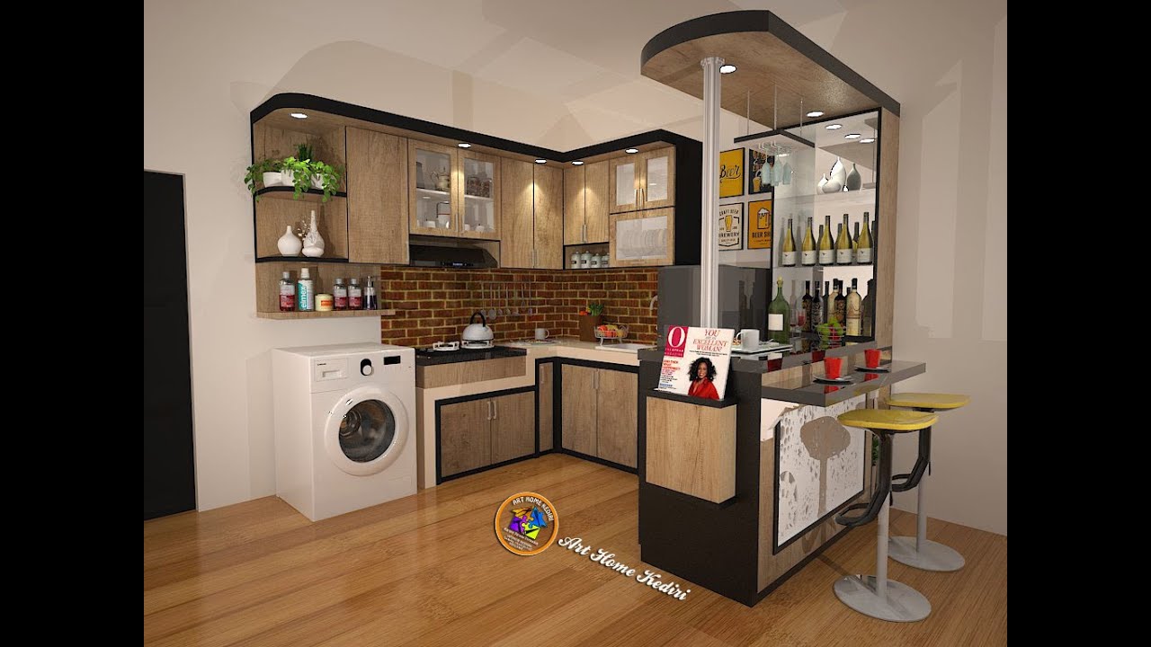 Desain Interior Rumah Cantik Dg Kitchen Set Minimalis Bartender Laser Dapur