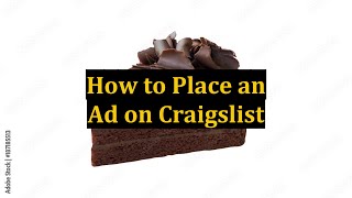 How to Place an Ad on Craigslist