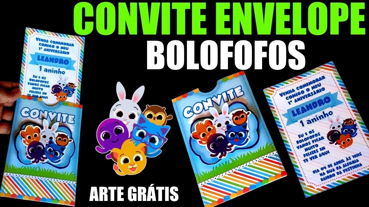 Grátis - Fazer convite online convite digital aniversário bolofofos