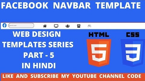 #codewithmehnaz|HOW  TO  CREATE  FACEBOOK  NAVBAR  PART -5  | WEB DESIGNING  SERIES  IN HINDI