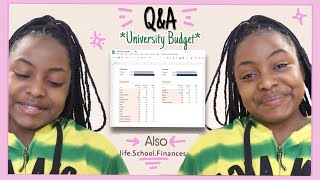 Q&A- Responding to Life, School & budgeting for university students questions from Instagram 