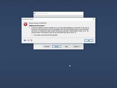 Could not open a connection to SQL Server