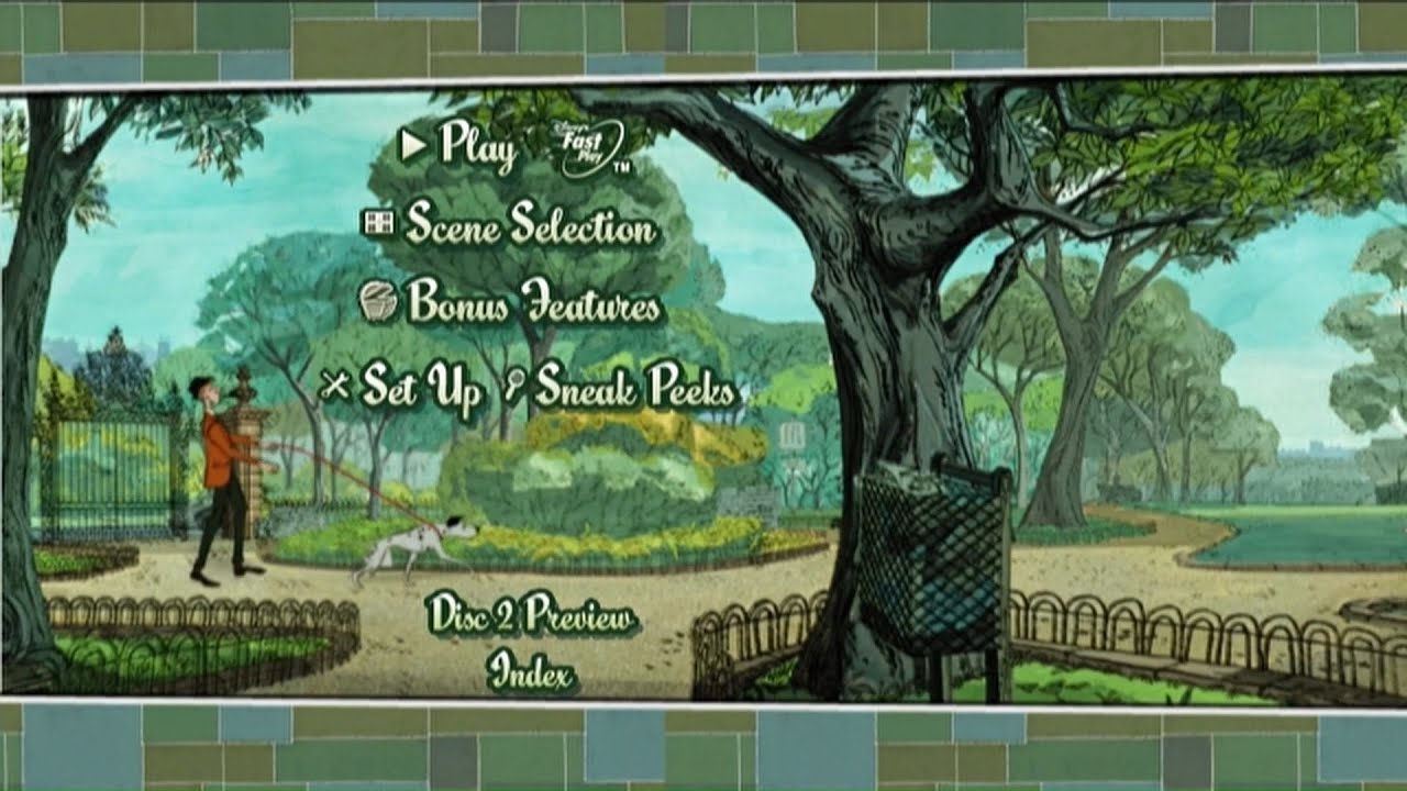 101 Dalmatians (1961) Platinum Edition 2008 DVD MENU DISC 1