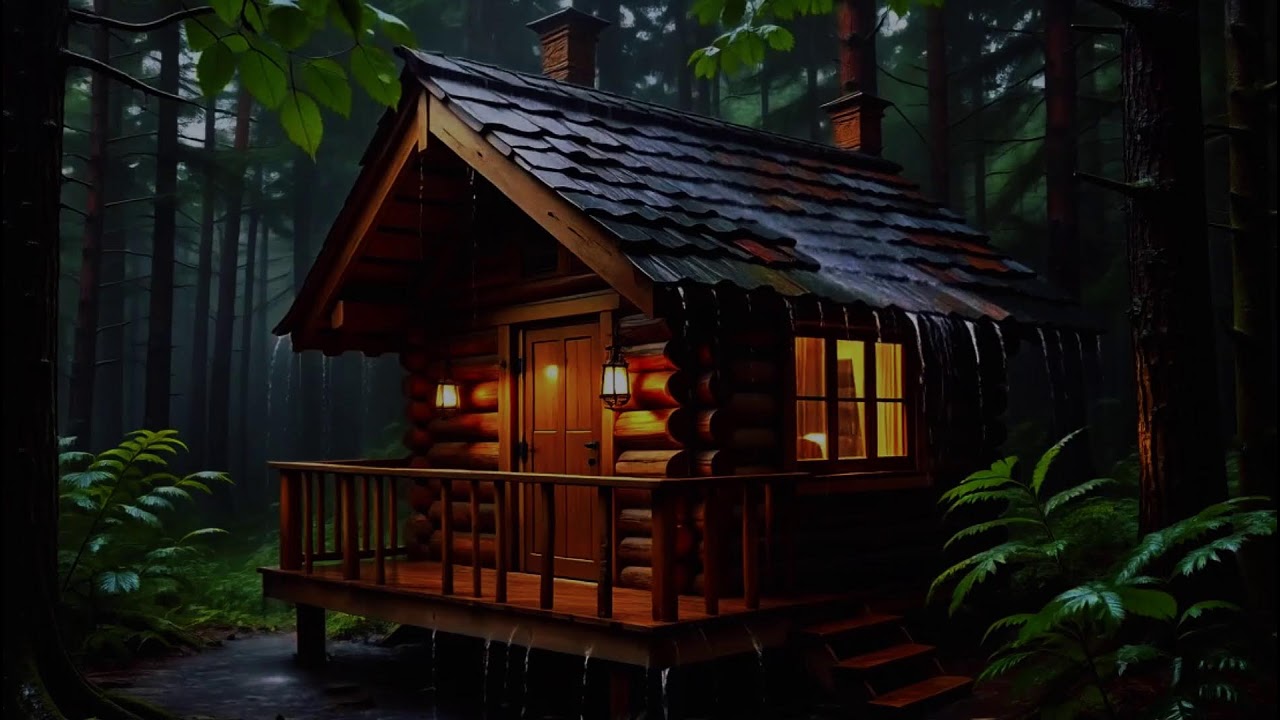 Soothing Late Night Rainfall on Rooftops with Soft Thunder | Cozy ASMR Sounds for Sleep