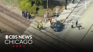 Metra UP-NW trains moving again after car struck near Palatine