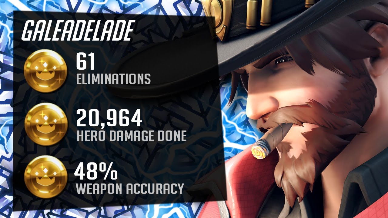 Gale Top 500 Human Aimbot McCree - 61 elims! 20k DMG! [ Overwatch Season 27 ]