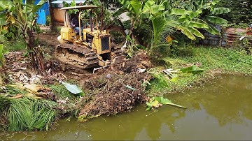 First Start New PROJECT!! START Landfill FLOODED POND By EXPERT Skill DOZER Driver & 5Ton Dump Truck