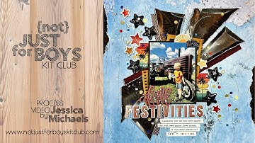 Create a Sunburst on your Scrapbook Page with {Not} Just for Boys Kit Club Rad Limitless Kit