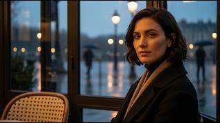 Cinematic Snowy Paris Ambience 🌨️ Relaxing Winter Night Café Mood