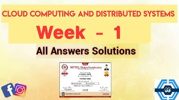 Cloud Computing And Distributed Systems | Week 1 Answers 2023 | NPTEL ||