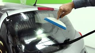 (NO DOT pattern) The best way to tint rear car window using professional window film.