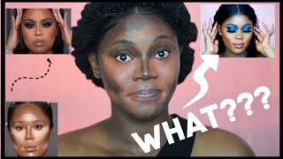 I Tried Following A Painted By Spencer Makeup Tutorial Bold Blue Eyeshadow  Flawless Skin
