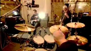David Gilmour playing drums
