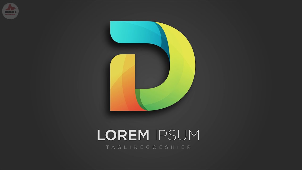 طراحی لوگو حرف D در ایلوستریتور - D Logo design - YouTube