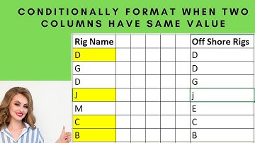 Conditionally Format When Two Columns have Same Value | Excel trick 2