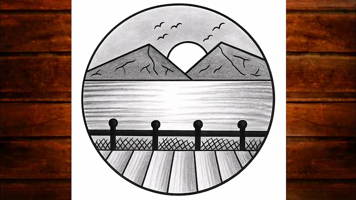 Easy circle scenery drawing /Easy drawing ideas for beginners/ How to draw pencil sketch drawing