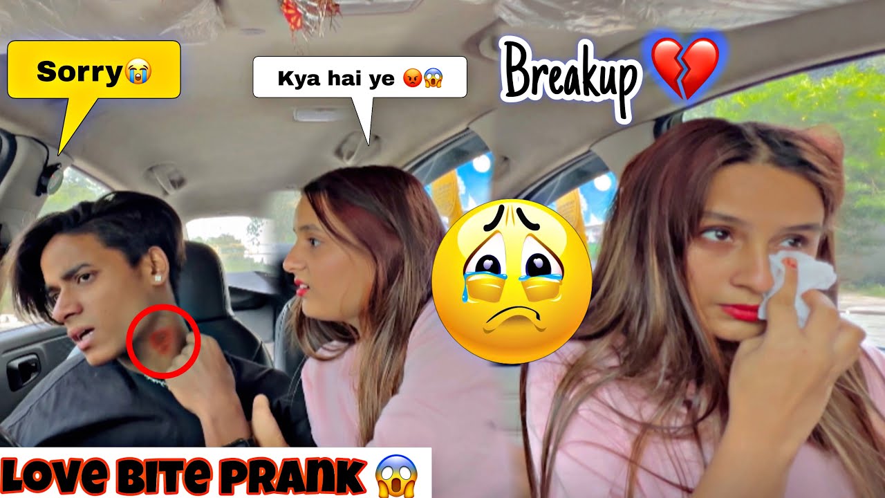 Love bite prank on my Girlfriend 💋|| she cried 😭(gone wrong ❌) sab khatam || Shahrukh prank