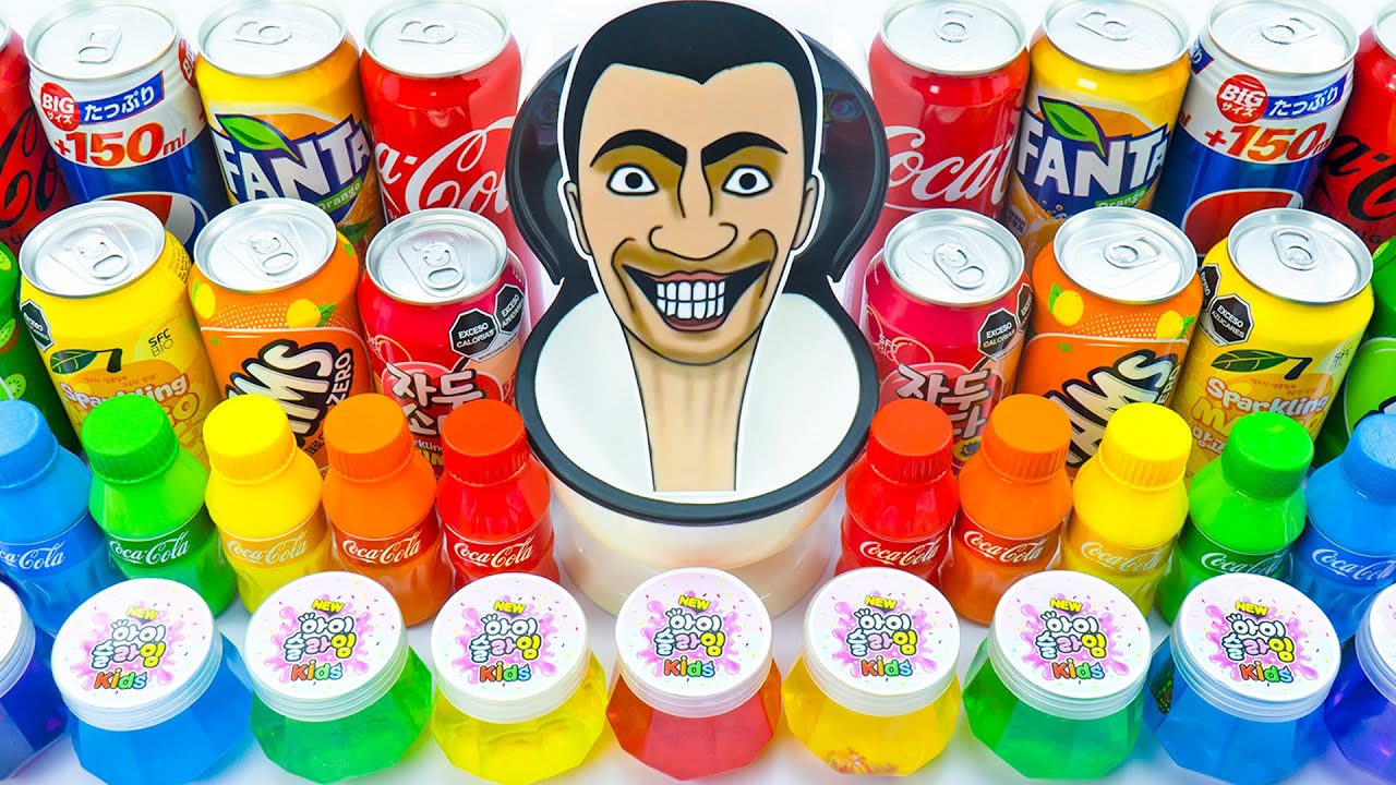 Satisfying Video | How to Make Skibidi Toilet Slime Mixing Makeup Cosmetics into Clear Slime