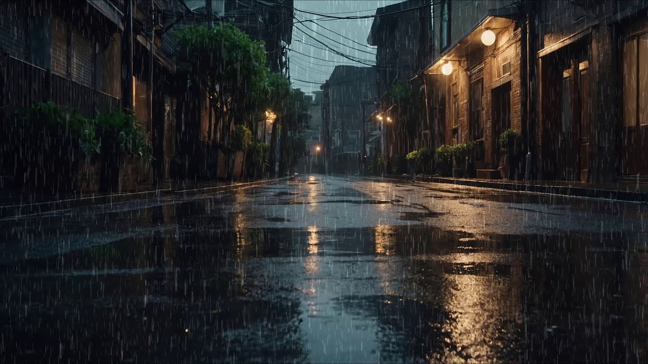 Cozy Rainy Night in a Quiet Street - Relaxing Rain Sounds for Sleep ...