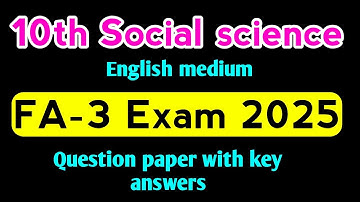 10th social science FA 3 english medium question paper with key answers 2025