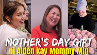 Alden PINADALHAN ng BULAKLAK si Mommy Min para sa Mother's Day