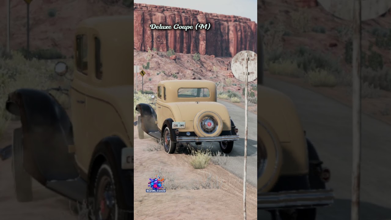 BeamNG.drive: 🎬 Steering failure: Deluxe Coupe near cliff / BeamNG.drive dramatic scene