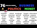 Learn 76 English Words on Business, Money and Politics - USEFUL English Vocabulary with Meanings image