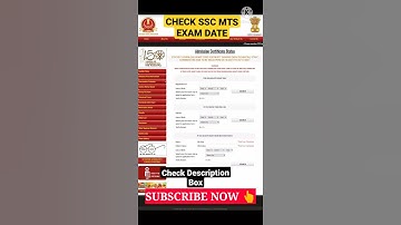 #shorts Check SSC MTS Exam Date & City- SSC MTS Admit Card 2021