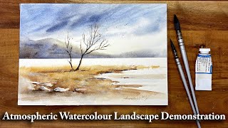 Atmospheric Watercolour Landscape Demonstration | Loose Watercolour | Peaceful Watercolour