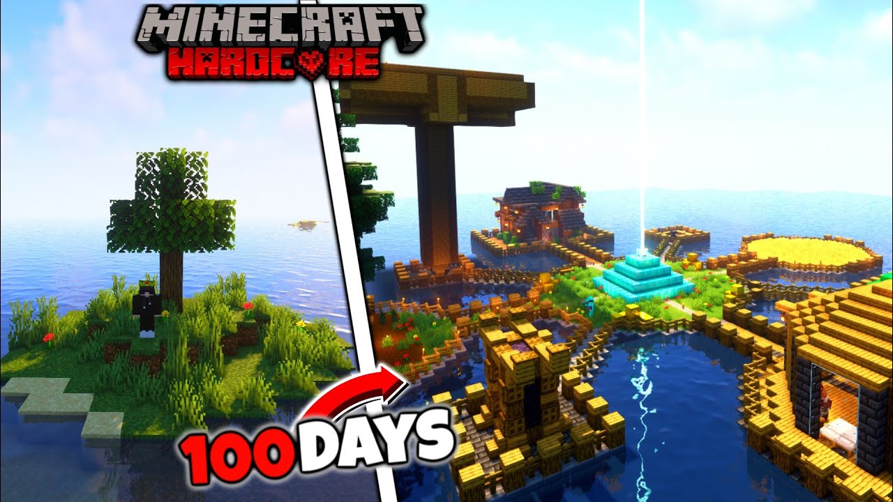 I Survived 100 Days On A SURVIVAL ISLAND In Minecraft HARDCORE | Hindi ...