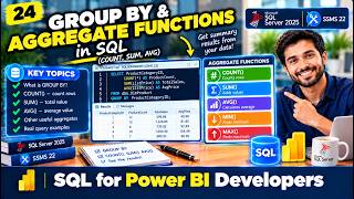 Information GROUP BY & Aggregate Functions in SQL (COUNT, SUM, AVG) ☑️ Video 24/30  #sqlserver #SqlForPowerBI News