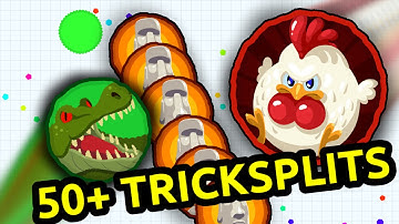 50+ successful TRICKSPLITS in Agario // Agar.io Gameplay