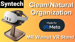 Syntech MR Walnut Stand for Virtual Reality Headsets - Meta Quest, Apple Vision Pro, Valve, etc.