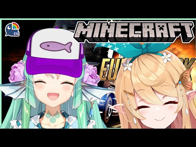 【MINECRAFT】Pomu streams minecraft until Finana wakes up【NIJISANJI EN | Pomu Rainpuff】のサムネイル