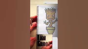 How to Drawing  PIXEL GROOT #shorts