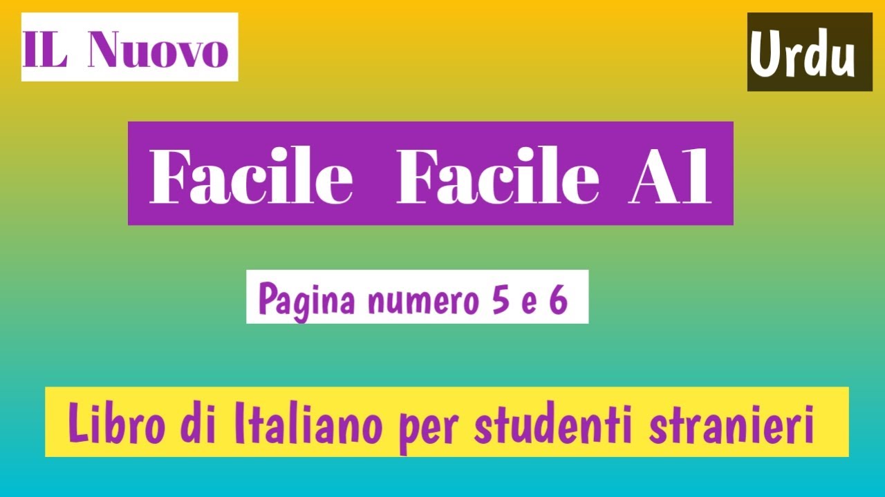 Learn Italian Facile Facile A1 Book( Lesson 1 )