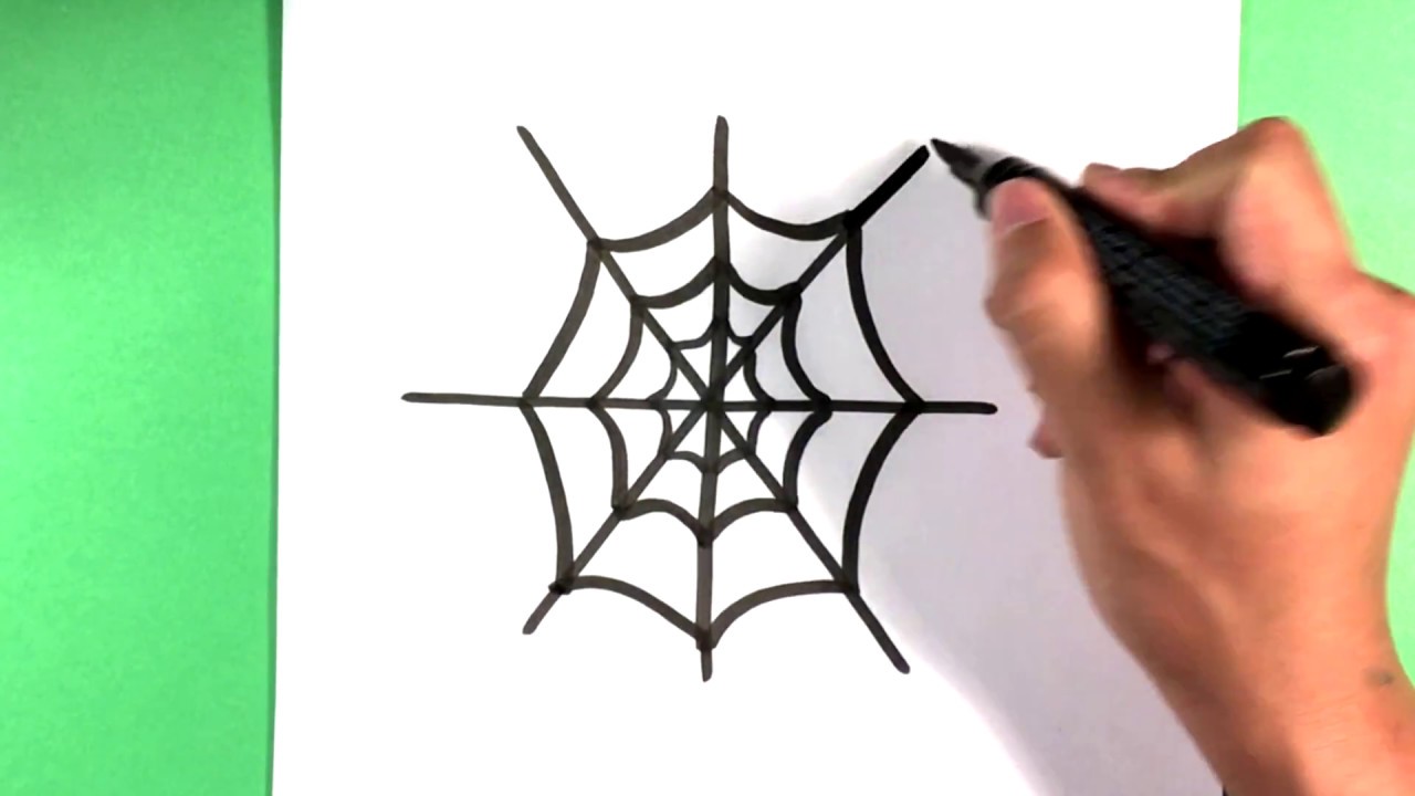 How To Draw A Spider Web - Halloween Drawings Halloweendrawings Howtodrawaspiderweb Howtodraweasy Halloween Spider Web Spider Web Drawing Halloween Drawings