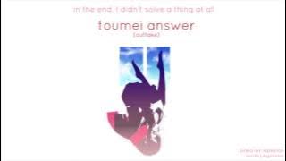 Toumei Answer [Short Piano Outtake] (English Cover)【JubyPhonic】透明アンサー
