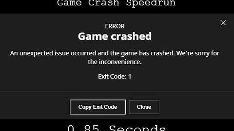 Minecraft Game Crash Speedrun - 0.85 seconds