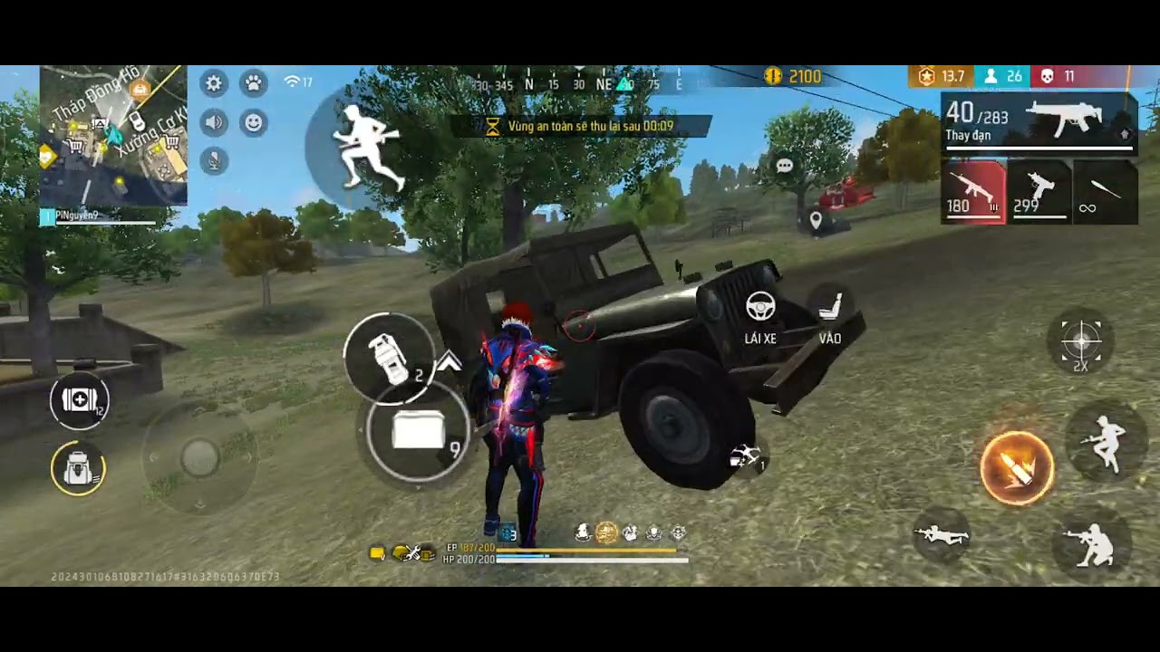 1vs4 Free fire Cày Top Súng Sever Đua Top 1 Scar