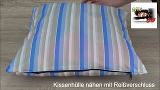 DIY - Kissenbezug mit Reißverschluss nähen Anleitung Kissen 40cm x 40cm #UniKati89